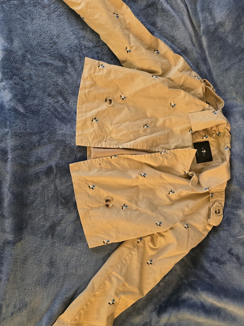 7 For All Mankind Tan Embroidered Jacket